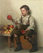 John George Brown  - Bilder Gemälde - The Apple Boy