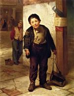 John George Brown  - Bilder Gemälde - The Bootblack