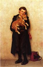 John George Brown  - Bilder Gemälde - The Bootblack