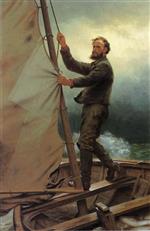 John George Brown  - Bilder Gemälde - The Coming Squall