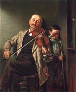 John George Brown  - Bilder Gemälde - The Duet