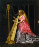 John George Brown  - Bilder Gemälde - The Harpist