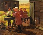 John George Brown  - Bilder Gemälde - The Industrious Family