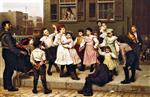 John George Brown  - Bilder Gemälde - The Sidewalk Dance