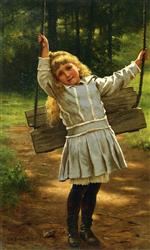 John George Brown  - Bilder Gemälde - The Swing