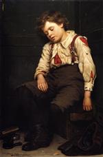 John George Brown  - Bilder Gemälde - Tuckered Out