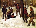 John George Brown  - Bilder Gemälde - Winter Games