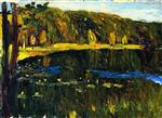 Wassily Kandinsky - Bilder Gemälde - Achtyrka - Dunkler Lake
