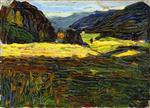 Wassily Kandinsky  - Bilder Gemälde - Kochel - Landscape with Manor