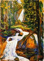 Wassily Kandinsky  - Bilder Gemälde - Kochel - Waterfall I