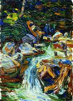 Wassily Kandinsky  - Bilder Gemälde - Kochel - Waterfall II