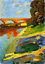 Wassily Kandinsky  - Bilder Gemälde - Munich - The River Isar
