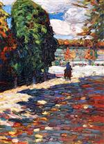 Wassily Kandinsky  - Bilder Gemälde - Park of St Cloud - With Horseman