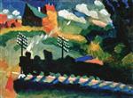 Wassily Kandinsky  - Bilder Gemälde - Railroad at Murnau