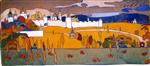 Wassily Kandinsky  - Bilder Gemälde - Walled City in Autumn Landscape
