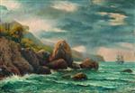 Lev Feliksovich Lagorio - Bilder Gemälde - A Coastal Landscape