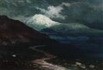 Lev Feliksovich Lagorio - Bilder Gemälde - A Mountain Landscape-2