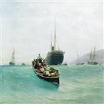 Lev Feliksovich Lagorio - Bilder Gemälde - Boat in the Sea