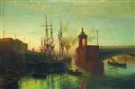 Lev Feliksovich Lagorio - Bilder Gemälde - Bridge on the Neva