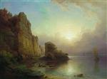 Lev Feliksovich Lagorio - Bilder Gemälde - Cliffs by the Sea