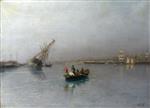 Lev Feliksovich Lagorio  - Bilder Gemälde - Harbor Scene
