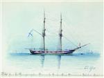 Lev Feliksovich Lagorio  - Bilder Gemälde - Neva, the Yacht of Grand Prince Konstantin