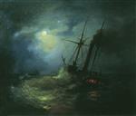 Lev Feliksovich Lagorio  - Bilder Gemälde - Night at Sea