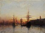 Lev Feliksovich Lagorio  - Bilder Gemälde - Port Scene