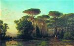 Lev Feliksovich Lagorio  - Bilder Gemälde - Road among Pine Trees