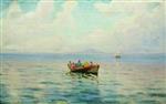 Lev Feliksovich Lagorio  - Bilder Gemälde - Seascape with Boat