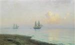 Lev Feliksovich Lagorio  - Bilder Gemälde - Seascape with Ships-4