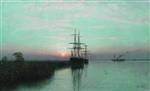 Lev Feliksovich Lagorio  - Bilder Gemälde - Ships at Sunset