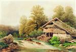 Lev Feliksovich Lagorio  - Bilder Gemälde - The Mountain Stream