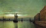 Lev Feliksovich Lagorio  - Bilder Gemälde - The Neva River at Night