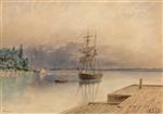 Lev Feliksovich Lagorio  - Bilder Gemälde - View from a Jetty