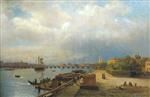 Lev Feliksovich Lagorio  - Bilder Gemälde - View of the Neva River, St. Petersburg