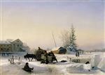 Lev Feliksovich Lagorio  - Bilder Gemälde - Winter in St. Petersburg