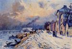 Albert Lebourg - Bilder Gemälde - Banks of the Seine, Winter at Herblay