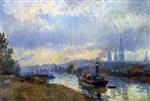 Albert Lebourg - Bilder Gemälde - Barges at Rouen