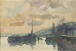 Albert Lebourg - Bilder Gemälde - Boats in Dieppe