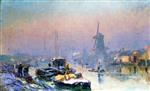 Albert Lebourg - Bilder Gemälde - Canal in Holland