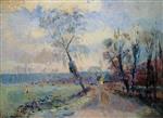 Albert Lebourg  - Bilder Gemälde - Hondouville, an Afternoon at the End of Winter