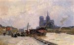 Albert Lebourg  - Bilder Gemälde - Notre Dame de Paris, View from Pont de la Tournelle