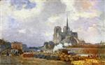 Albert Lebourg  - Bilder Gemälde - Notre Dame de Paris, View from the Quai de la Tournelle