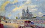 Albert Lebourg  - Bilder Gemälde - Notre-Dame de Paris and the Bridge of the Archeveche
