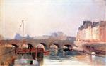 Albert Lebourg  - Bilder Gemälde - Paris - The Pont Neuf, Morning Effect