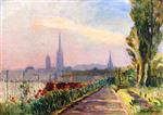 Albert Lebourg  - Bilder Gemälde - Rouen, a Flowered Lane
