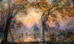 Albert Lebourg  - Bilder Gemälde - Sunrise over the Pond, an Autumn Morning at Hondouville