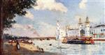 Albert Lebourg  - Bilder Gemälde - The Algerian Palace on the Seine