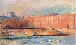 Albert Lebourg  - Bilder Gemälde - The Louver and the Pont des Arts
